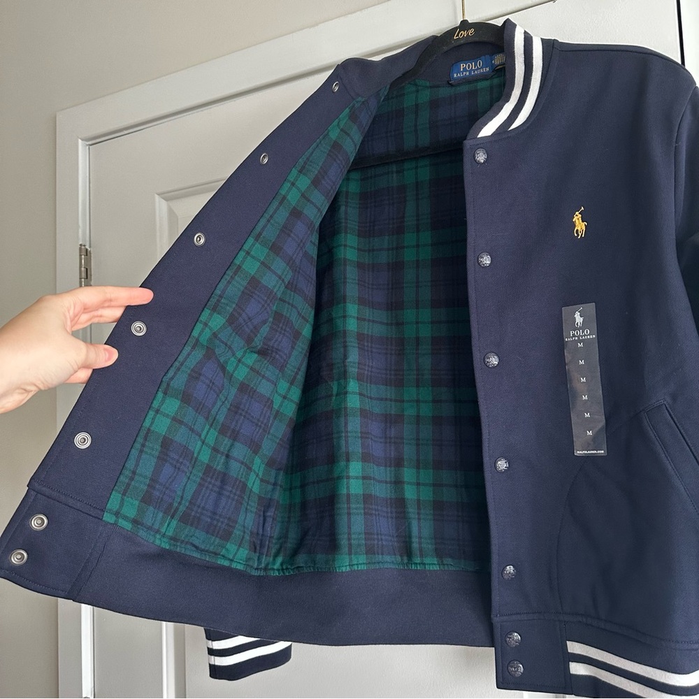 Polo Ralph Lauren Men’s Navy and White Varsity Letterman Jacket NWT - Picture 4 of 8